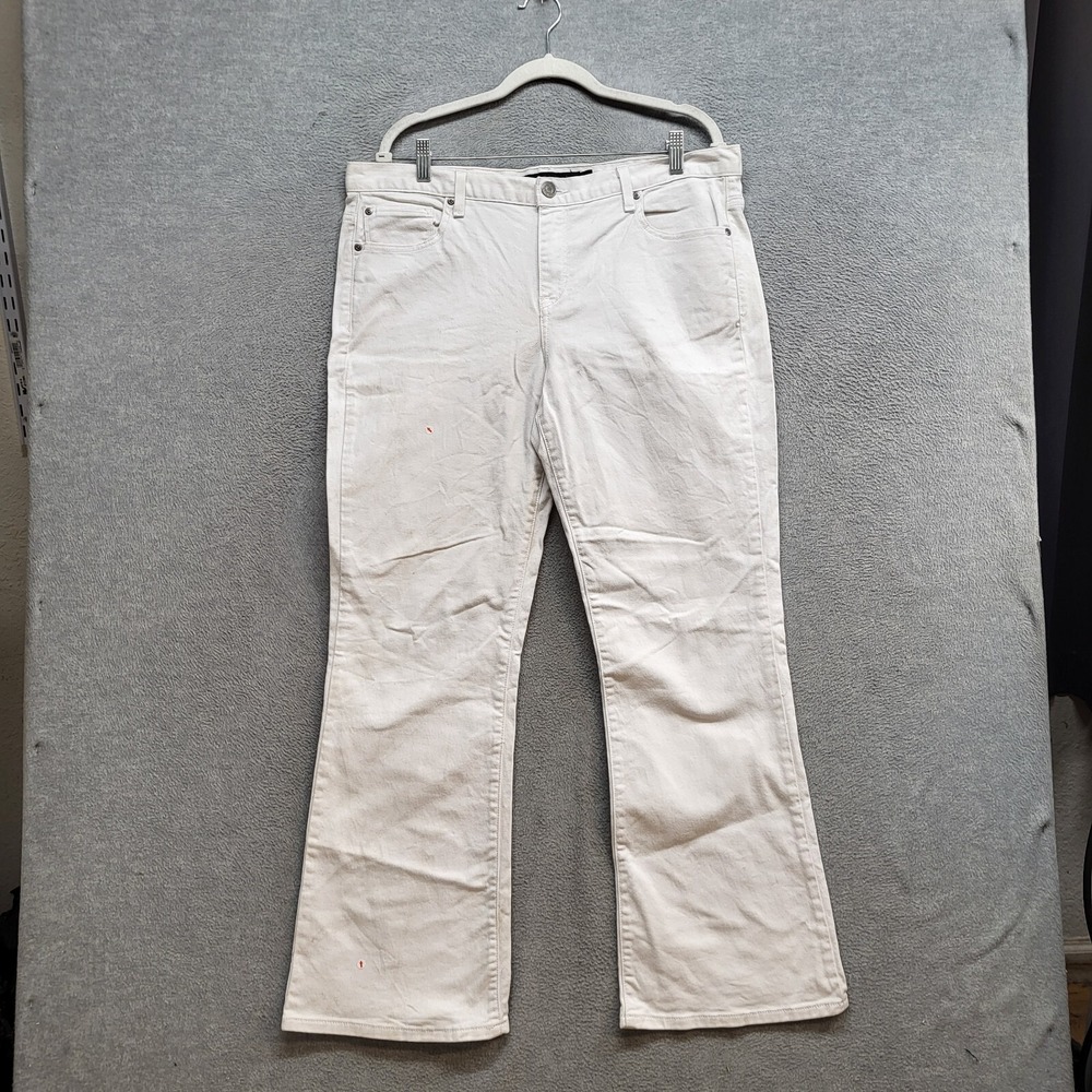 Calvin Klein Women Jeans 16 White Bootcut READ